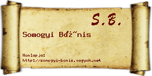 Somogyi Bónis névjegykártya